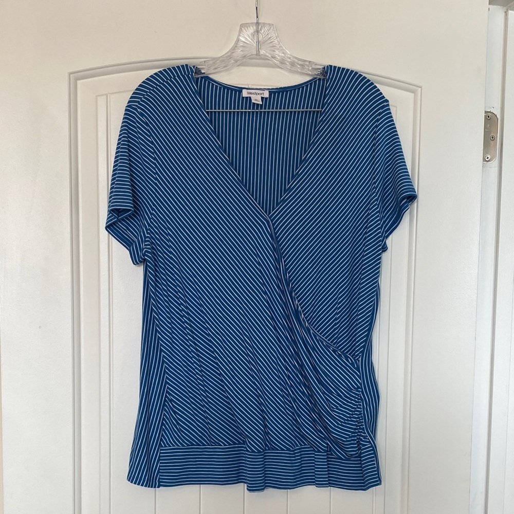 Westport Blue and White Striped Blouse